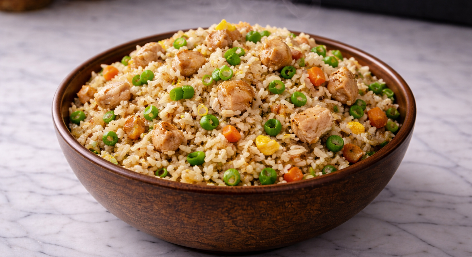 Fried rice variations including chicken fried rice egg fried rice