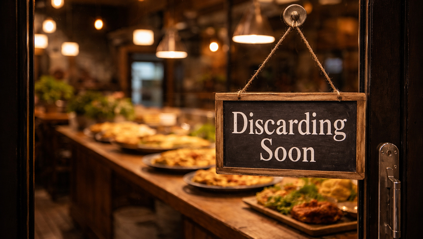 Restaurant closing time when unsold food becomes surplus